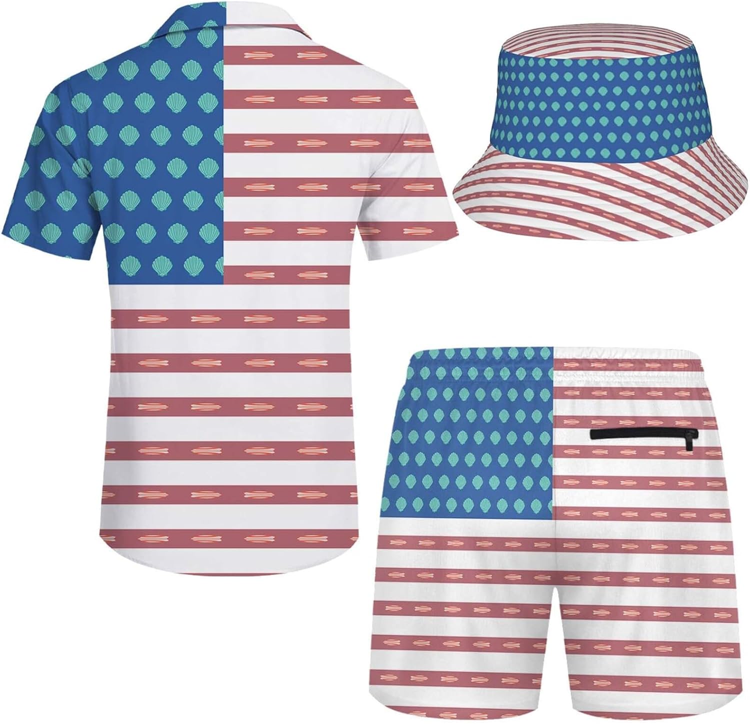 Men's Hawaiian Shirt and Short Set - Image 5