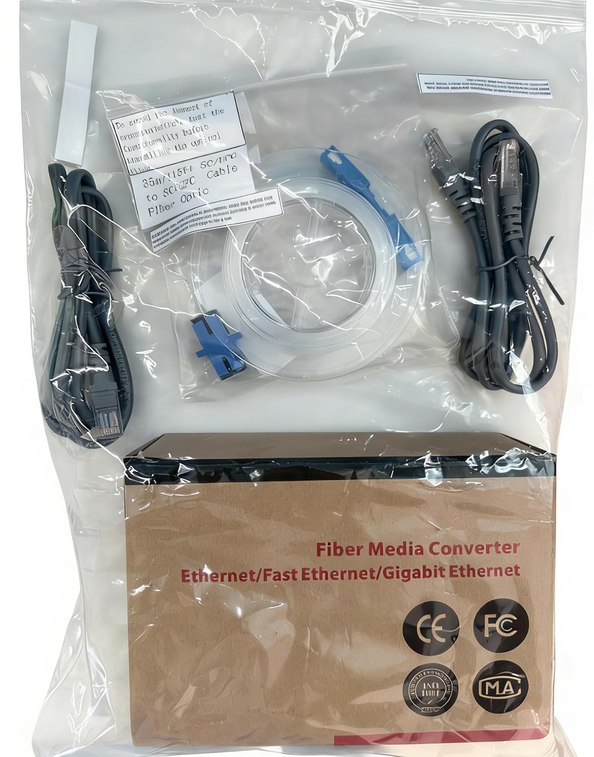 MINI Home Fiber Package：RJ45/fiber Converter/Invisible Optical fibers | Almost Invisible Wired Connection/0.9mm diameter is smaller than some door gap/High speed and stable to 1000mbps/ Easy DIY