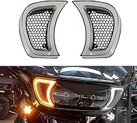 Vista 8 de HDBUBALUS Accesorios de ventilación para faro de motocicleta, intermitentes, indicador LED, luces laterales para Harley Road Glide FLTRX 2015-2023
