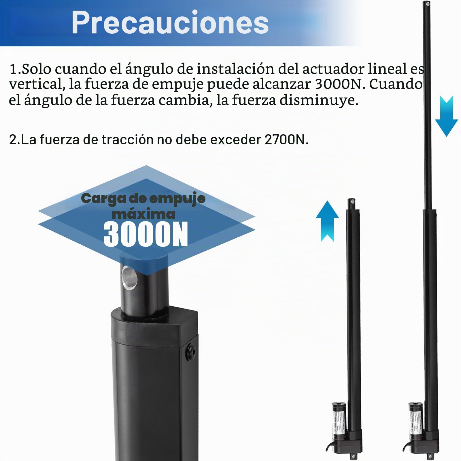 Hub de 1000 mm, 3000 N, IP65, resistente al agua, actuador lineal, motor lineal de 12 V, 5 mm/s, con soportes de montaje para puertas de ascensor, armario, abridor de ventanas, apertura de