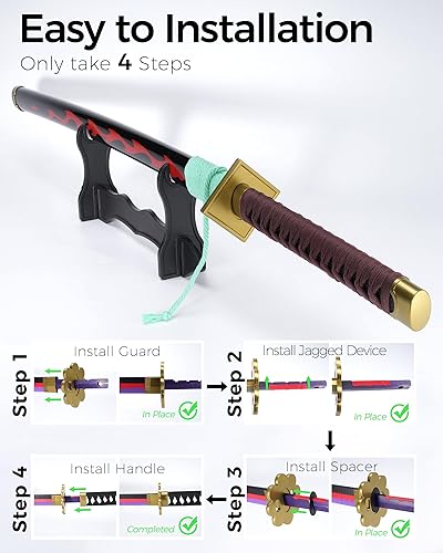 Vista 34 de Cold Blade Toy Sword - 41 inches Toy Katana Replica with Holster Belt and Display Stand - Sword with Authentic Design Shusui