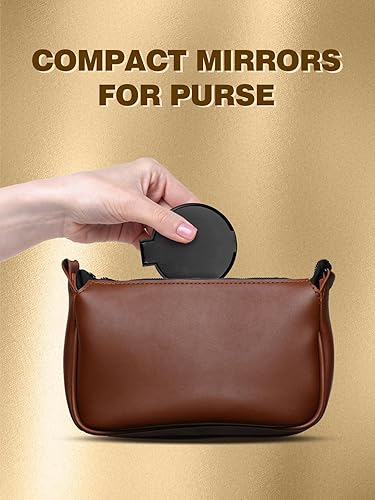 Miniatura 3 de Qislee Espejo compacto a granel, espejo de maquillaje redondo para bolso, juego de 4 (blanco)