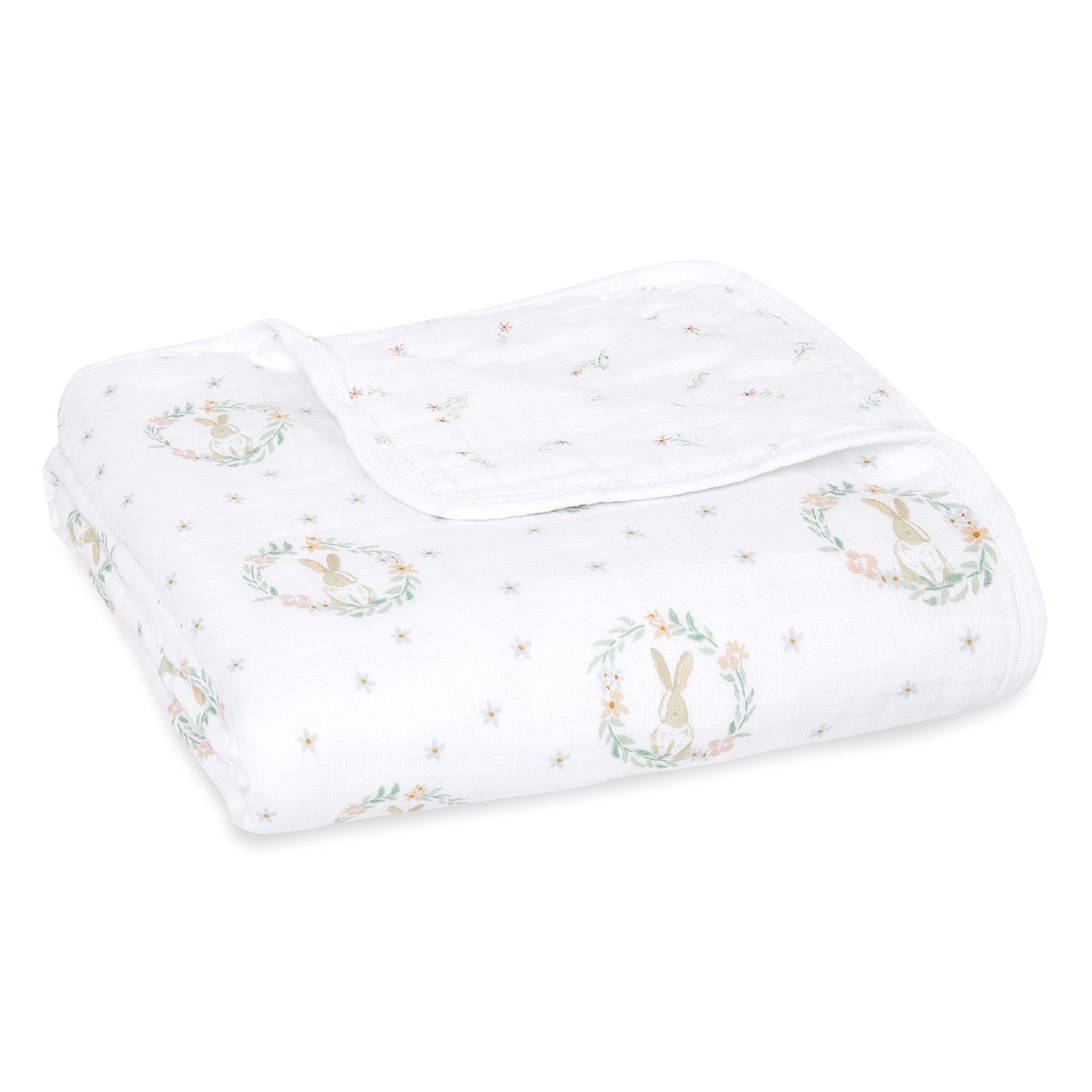 aden + anaisessentials Dream Baby Blanket - Pack of 1 | Large Breathable 100% Cotton Muslin Bedding | Cot Blankets For Newborn Boys & Girls | Baby Shower or Gifts | blushing bunnies Print