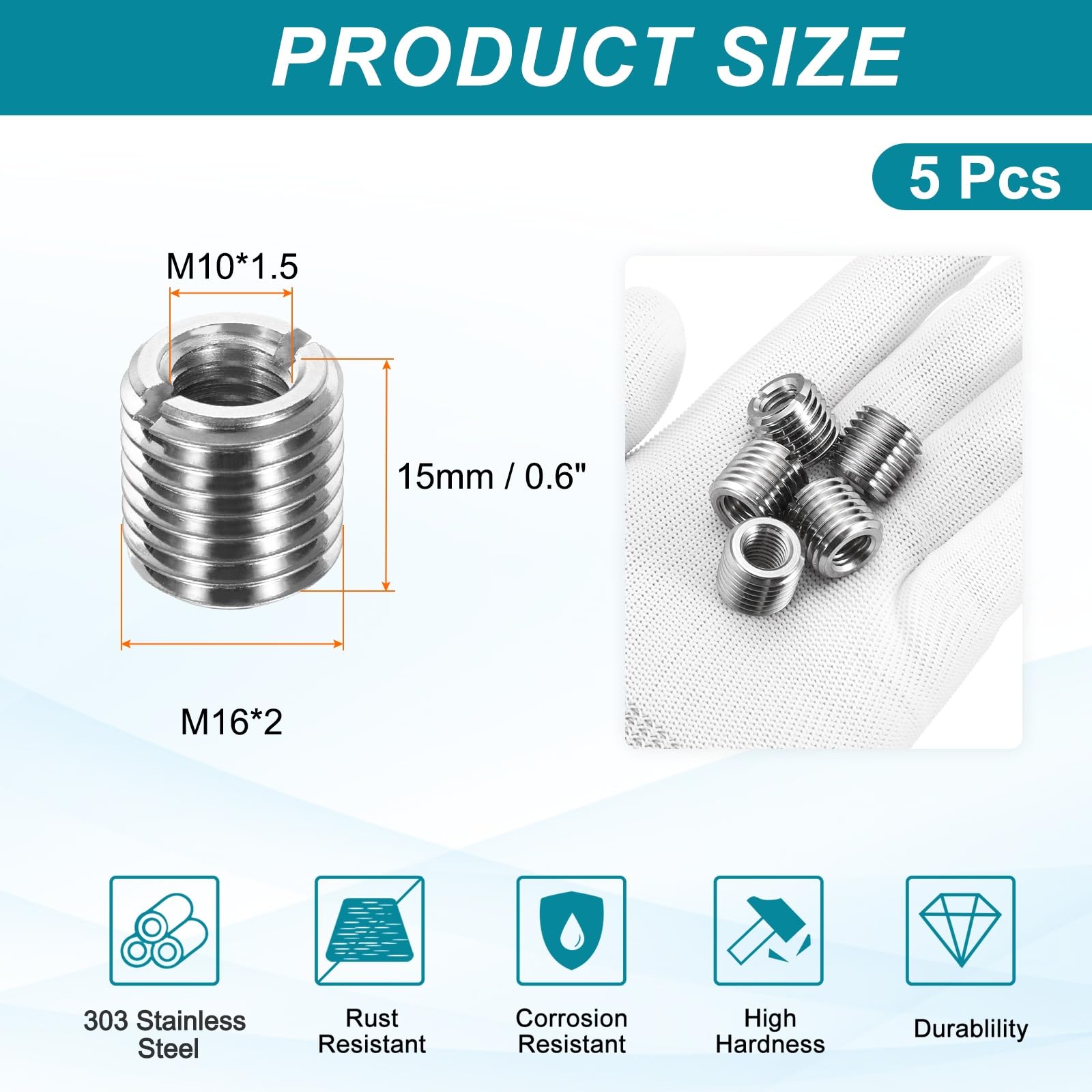 PATIKIL Thread Adapters Sleeve Reducing Nut - Image 2