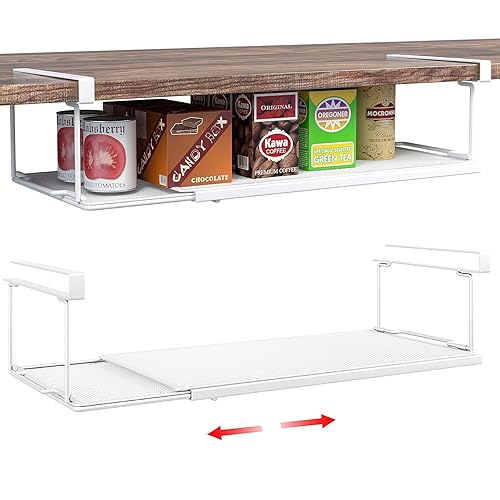 Expandable Under Cabinet Shelf, Extendable Under Shelf Storage with 0.94