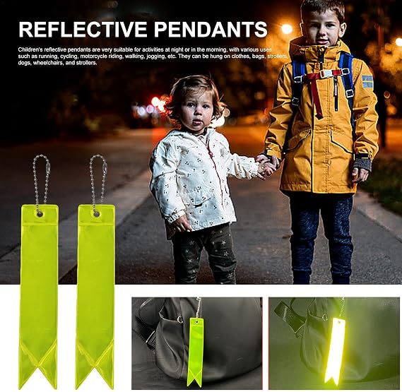 10 Pack Reflectors For Night Walks, High Vis Straps, Reflective Stickers For Clothing, Reflective Backpack Tags, High Visibility Safety Gear For Night Walking, Reflective Pendants, Bag Tags