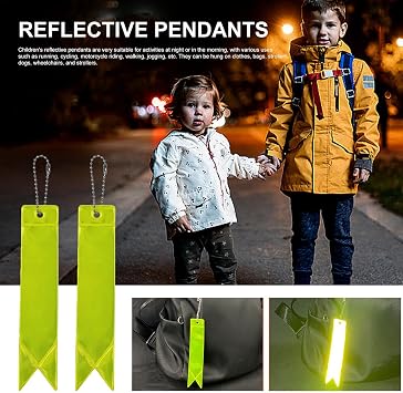 10 Pack Reflectors For Night Walks, High Vis Straps, Reflective Stickers For Clothing, Reflective Backpack Tags, High Visibility Safety Gear For Night Walking, Reflective Pendants, Bag Tags