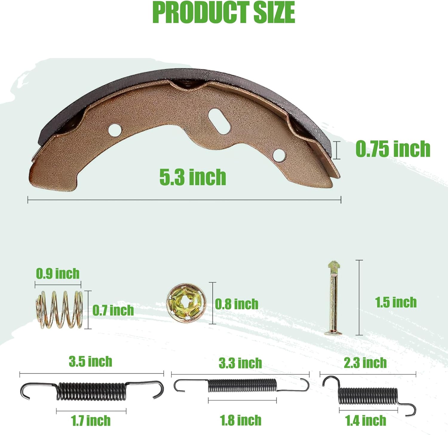Golf Cart Brake Shoes Pads & Brake Spring Kit Assembly for EZGO TXT Medalist 1997-UP, Workhorse 1996-UP and Yamaha G9-G22, OEM 27943G01, 27944G01, 70795G01, JN6-F5331-01-00
