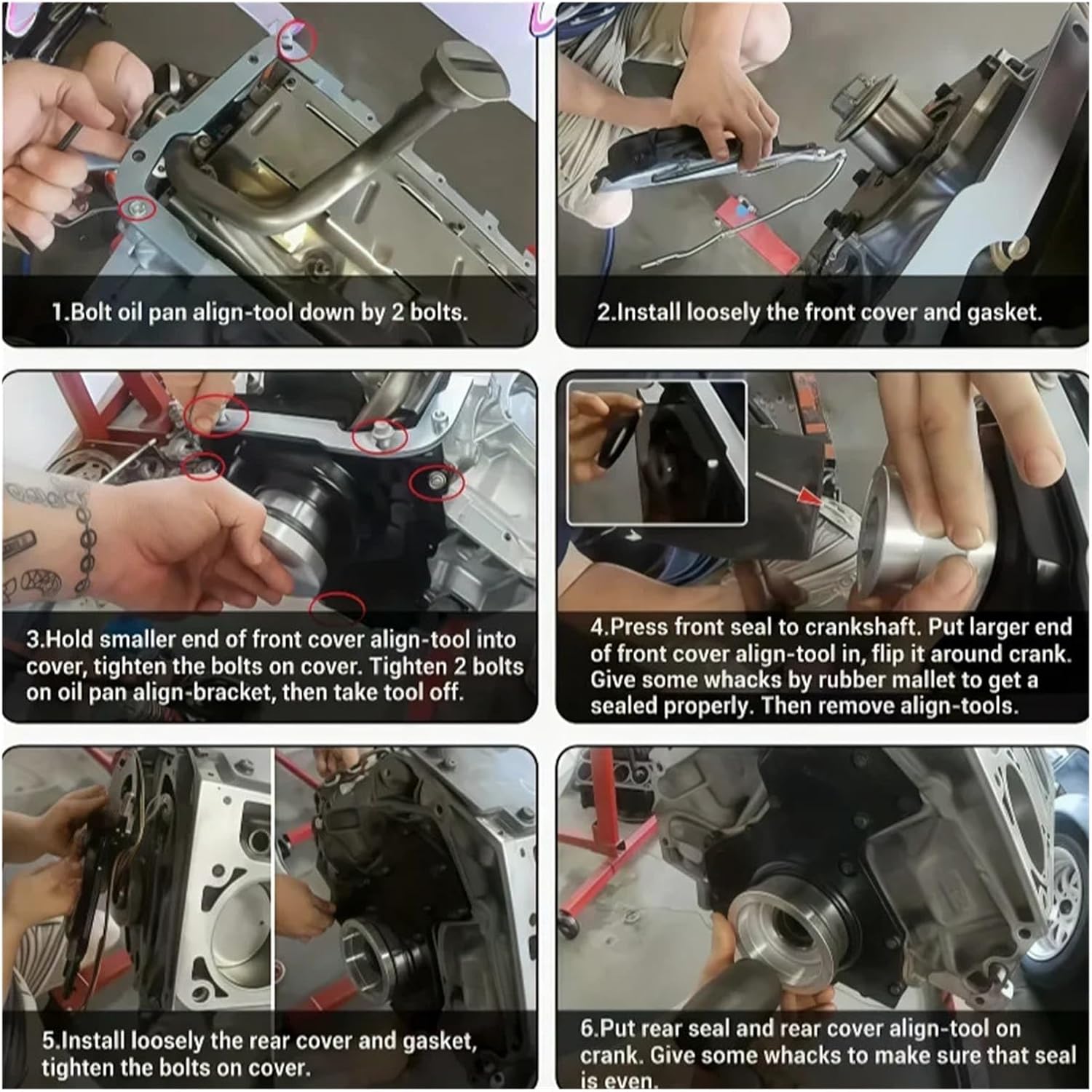 4.8 5.3 5.7 6.0 LS1 LS2 LS3 LS6 Front and Rear Cover Billet Alignment Tool & Oil Pan Alignment Tool