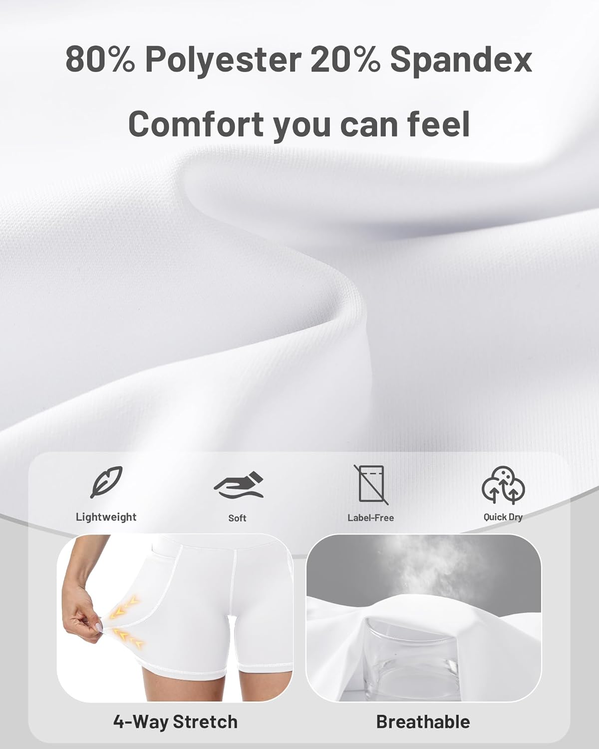 Runhit Biker Shorts Women with Pockets - 8''/5''/3'' High Waisted Yoga Workout Gym Spandex Tummy Control Shorts - Image 5