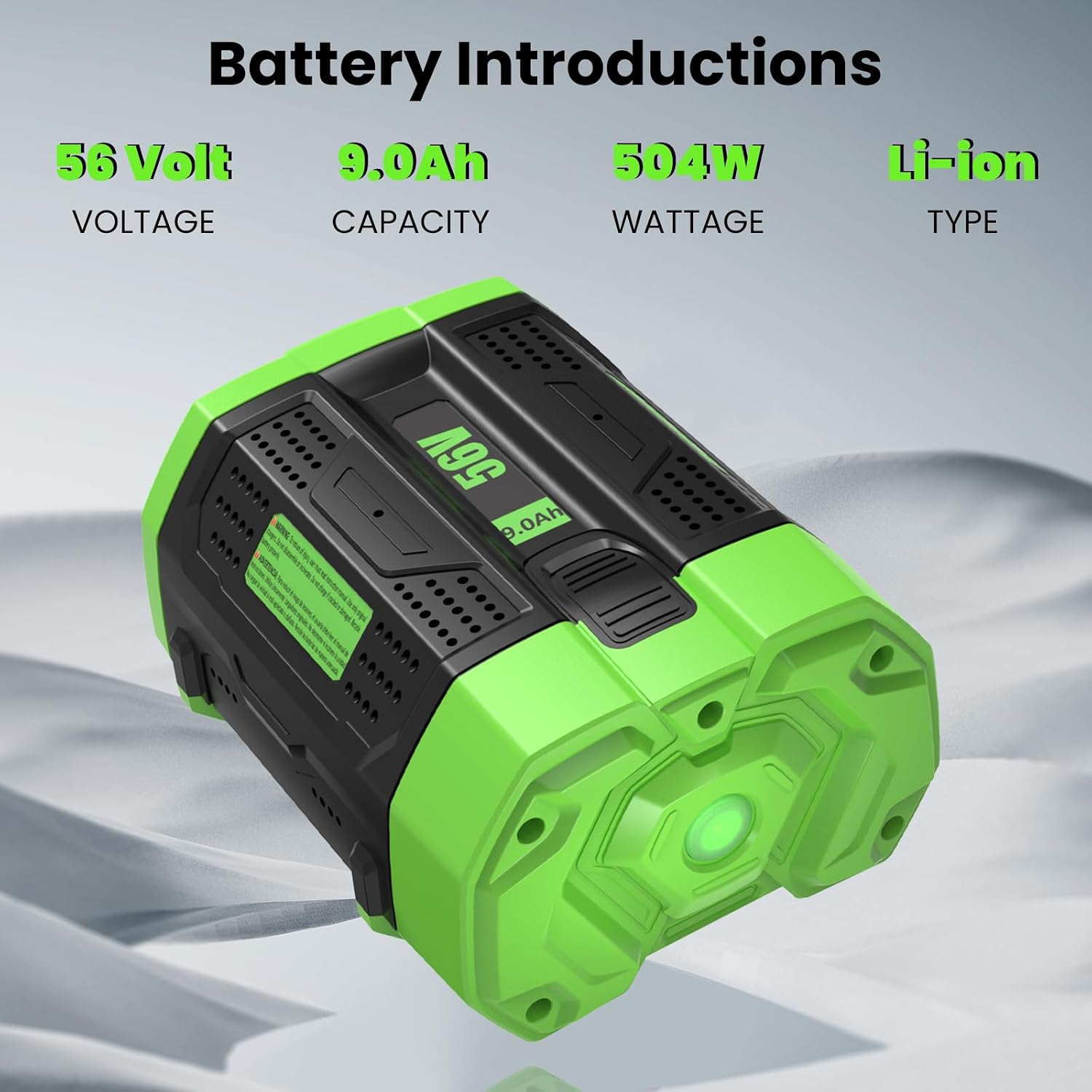 Replacement for EGO Battery 9.0Ah BA2800 BA2800T BA4200 BA4200T BA1400 BA1400T Compatible with EGO 56V Battery CS1804 CS1604 CS1403 HT2400 LB6504 LB5804 LB65