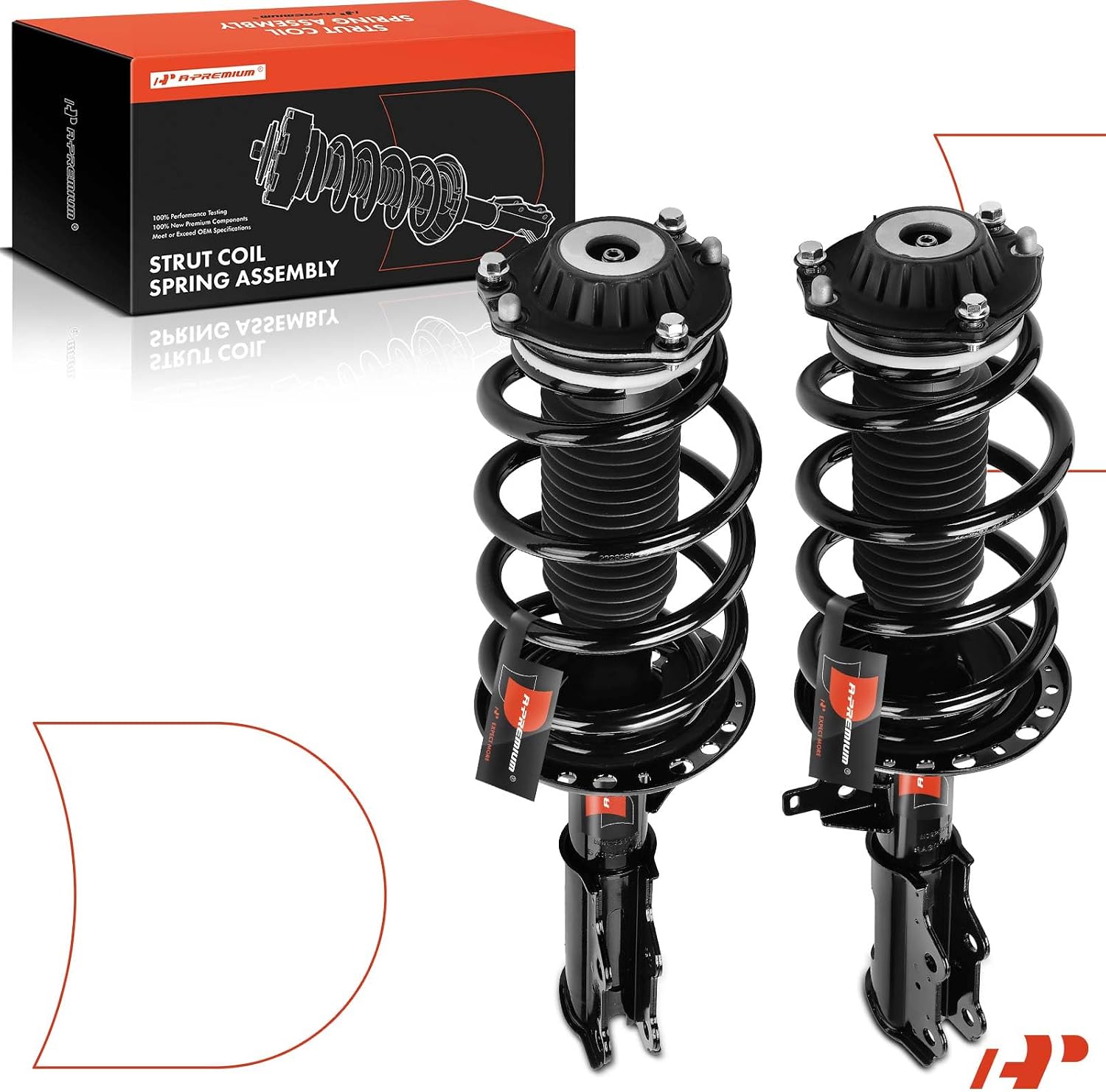 A-Premium Front Pair (2) Complete Strut and Coil Spring Assembly Compatible with Chevrolet Traverse & Buick Enclave, 2018 2019 2020 2021, Driver and Passenger Side
