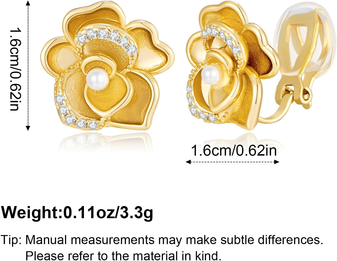 Clip On Earrings for Women Non Pierced Cubic Zirconia Clip On Stud Earrings Round Heart Square Crystal Earring Fashion Rhinestone Jewelry - Image 7