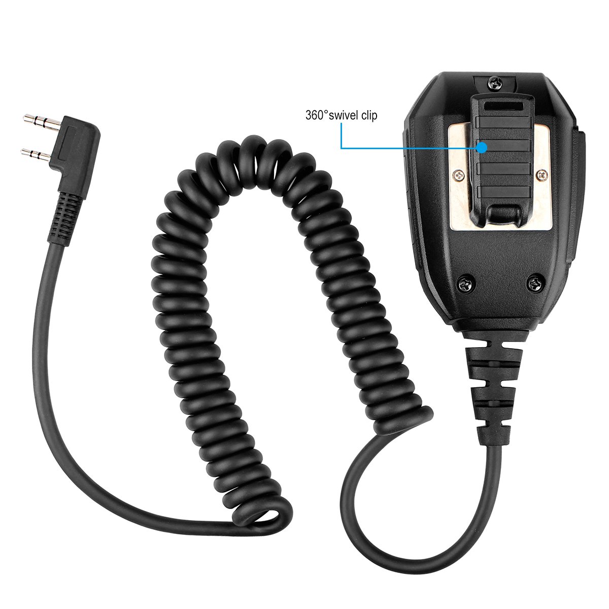 Retevis Talkie Walkie Haut-Parleur Microphone, 2 Pin Éloigné Épaule Microphone Compatible avec BF-888S baofeng uv-5r BF-88E RT24 RT27 RT22 RT28 RT618 RT619 (1 pcs)