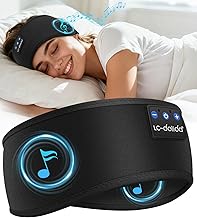 LC-dolida Bandeau Bluetooth Écouteurs Casque de Sommeil ,Cadeaux pour Homme Femme,Les Mains Libres, Casque Dormir Doux avec Ultra-Fins HD Stéréo pour l'entraînement,Voyage,méditation,Yoga et détente
