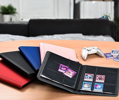 Miniatura 7 de HerriaT Carpeta de tarjetas intercambiables, carpeta de colección de tarjetas de poliuretano de 9 bolsillos para 360 tarjetas, libro de tarjetas