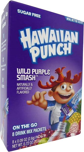 Hawaiian Punch Wild Purple Smash On The Go Powdered Drink Mix 20.8g 0.72 OZ