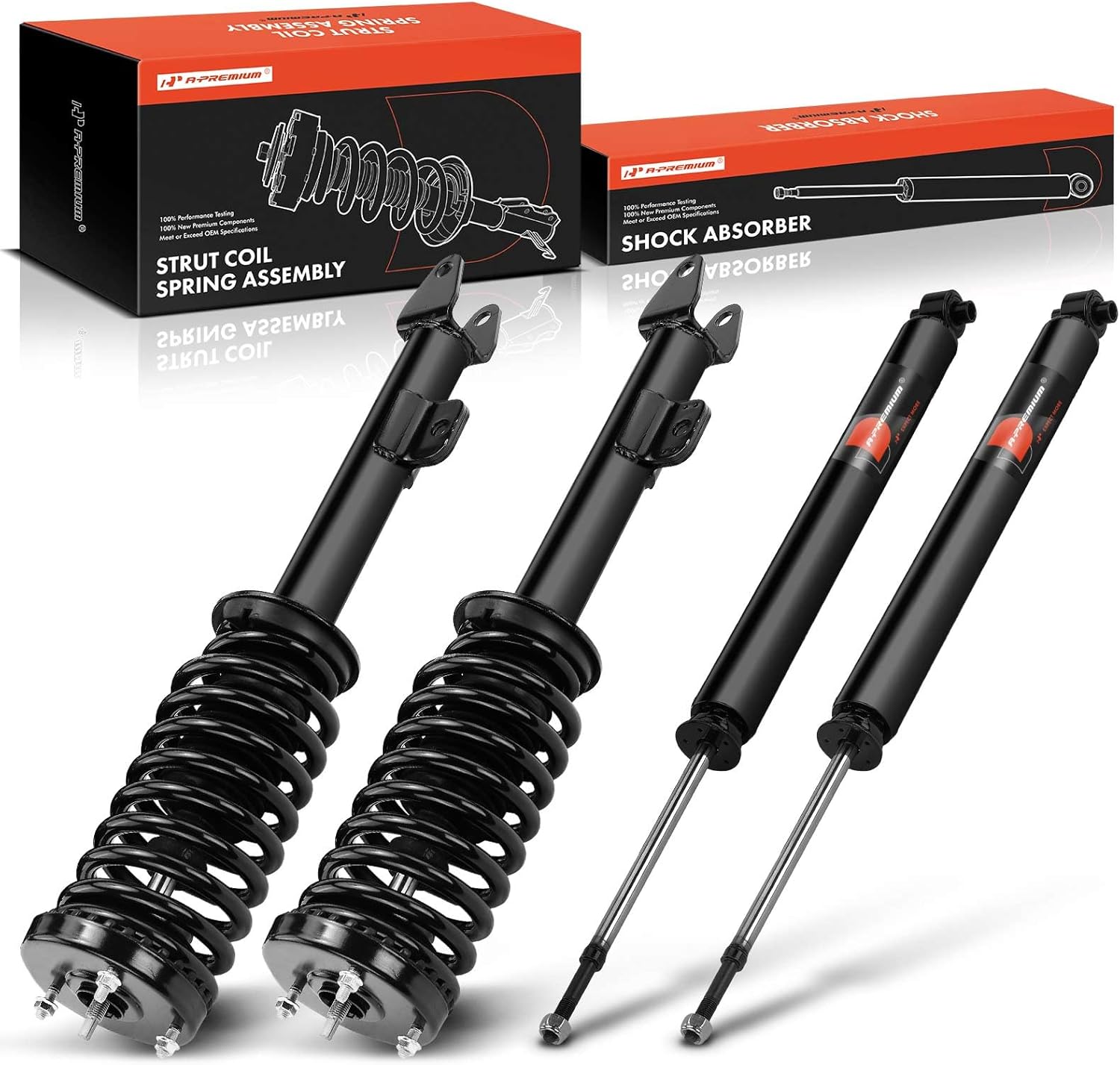 A-Premium Front and Rear Shocks and Struts Compatible with [RWD] Dodge Charger 2006-2010, Magnum 2005-2008 & Chrysler 300 2005-2010 - 2x Replacement Suspension Shock Absorber Strut