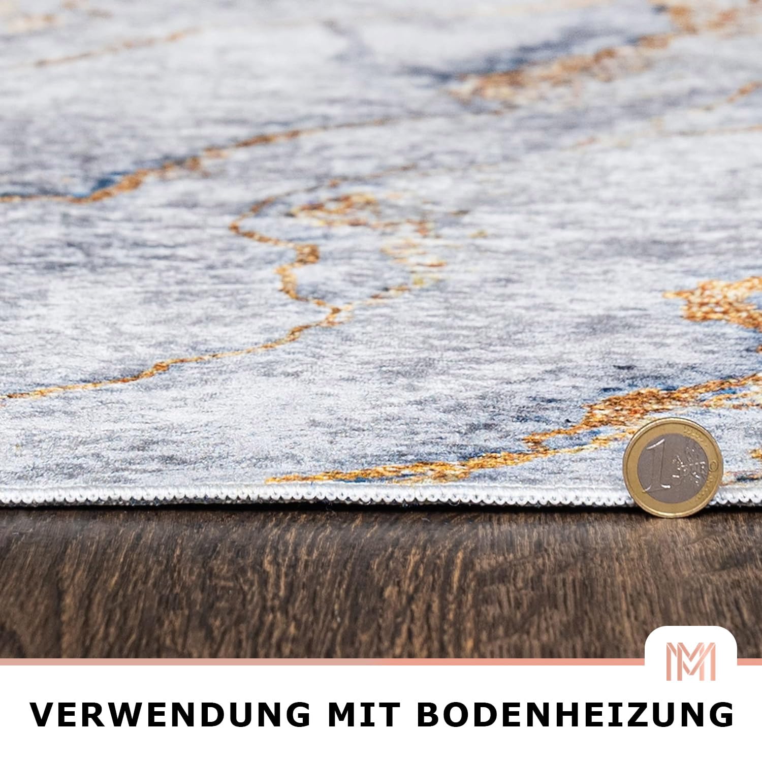 Mazovia Groß Teppich Wohnzimmer 160x230cm Grün Gold Abstrakt Glamour