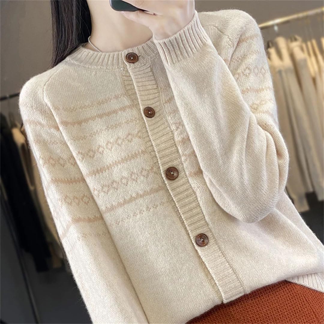 Disimlarl Damski sweter z mieszanki wełny kontrastowy sweter dzianinowy sweter okrągły dekolt ciepły dzianinowy kardigan, ŻÓŁTY, XXL