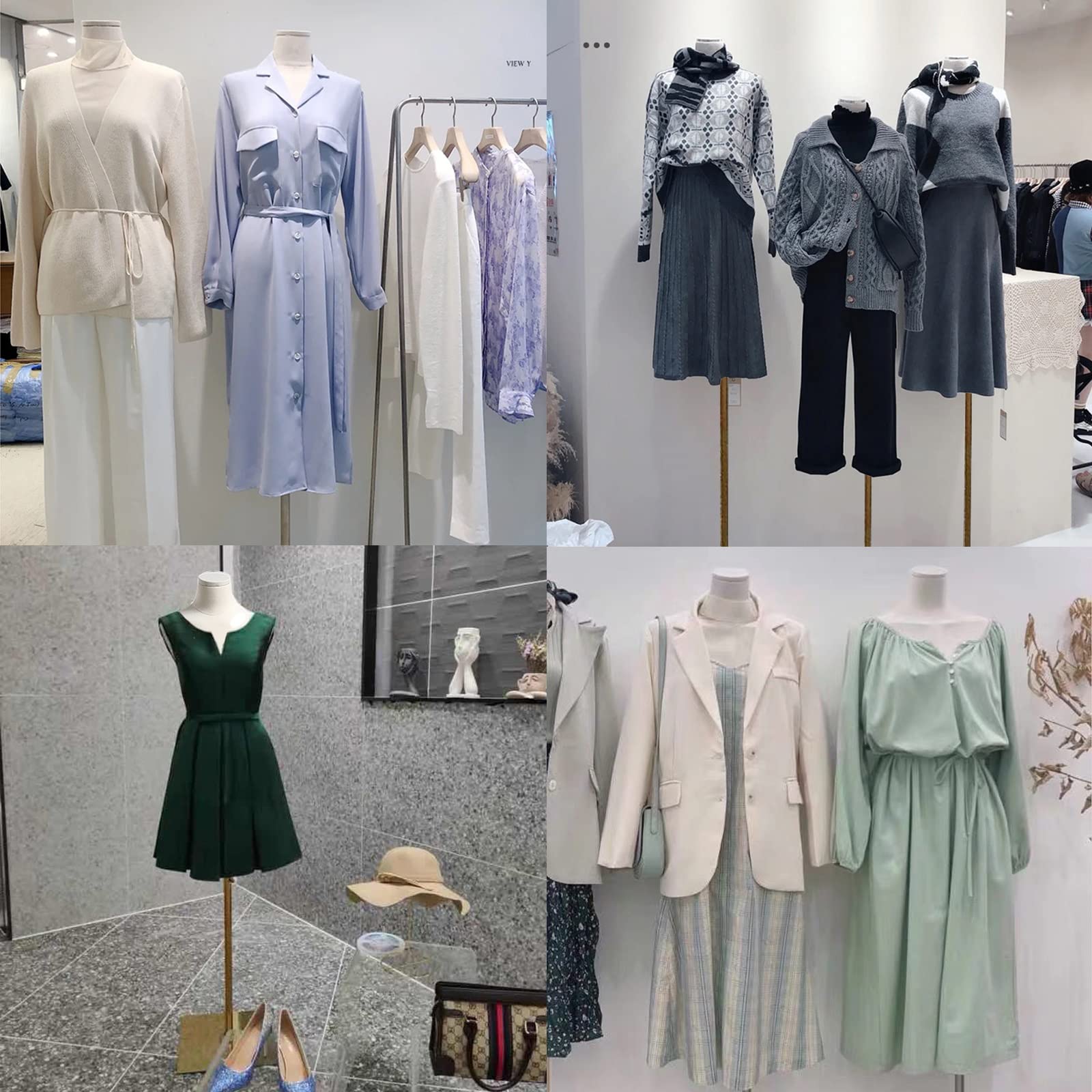 Mannequin Couture Femme, Mannequin Femme sur Pied en Hauteur avec Métal Base Rectangulaire, Mannequin de Vitrine Feminin pour Vetements Robe Vitrines Fenêtre Boutique( Couleur : White , Taille : A )