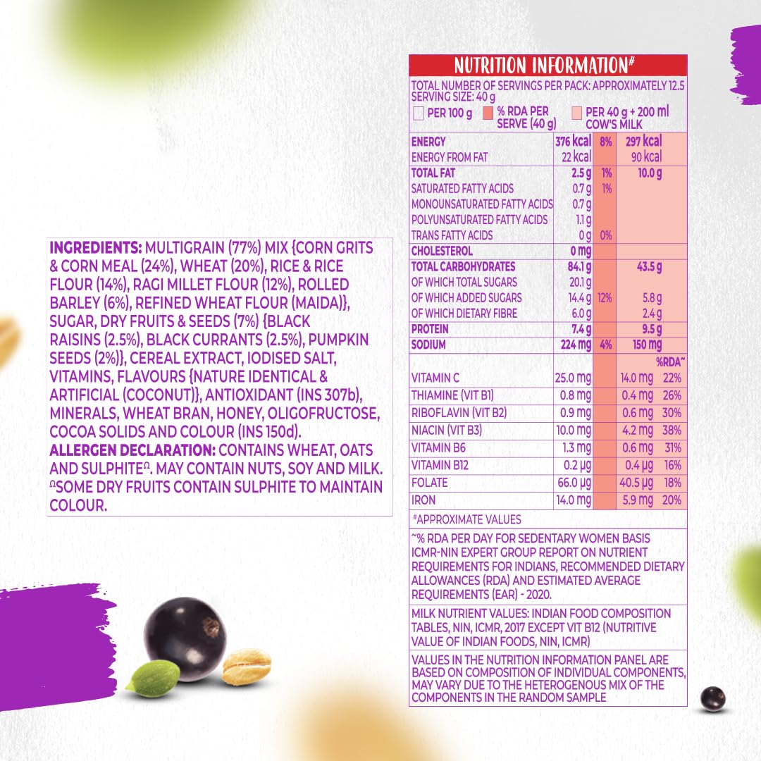 Kellogg's Millet Muesli with 84% Fruit, Seed & Multigrain 1000g | High in Fibre | Multigrain Breakfast Cereal - Image 7 thumbnail