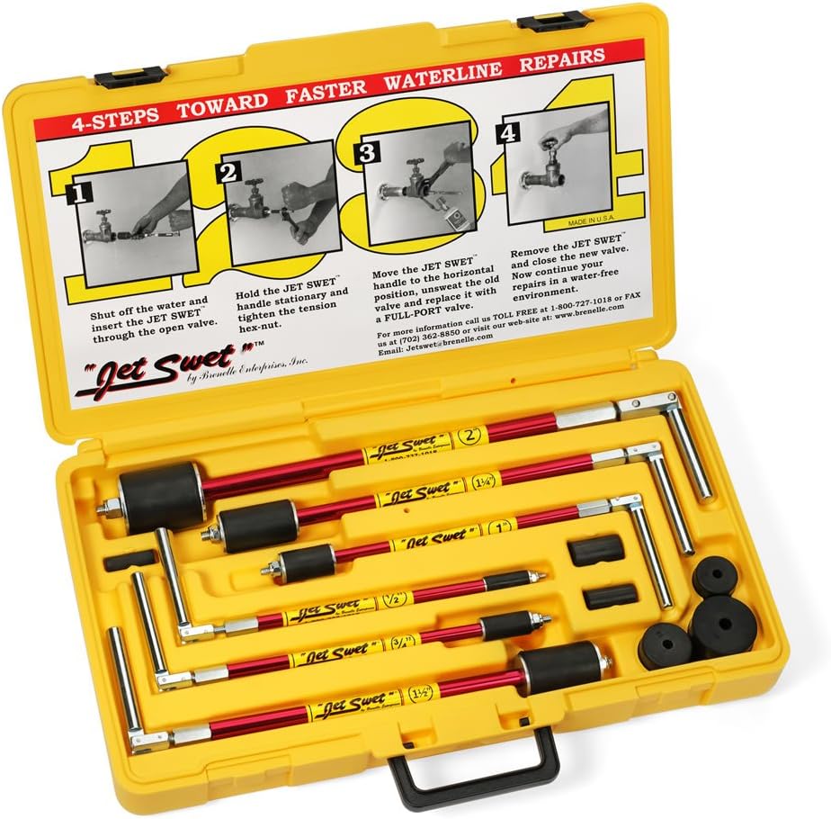 NEW Jet Swet 6800 Kit: Tools & Replacement Gaskets for the 1/2" to 2" Sized Pipes in a PVC Heavy Duty Carrying Case