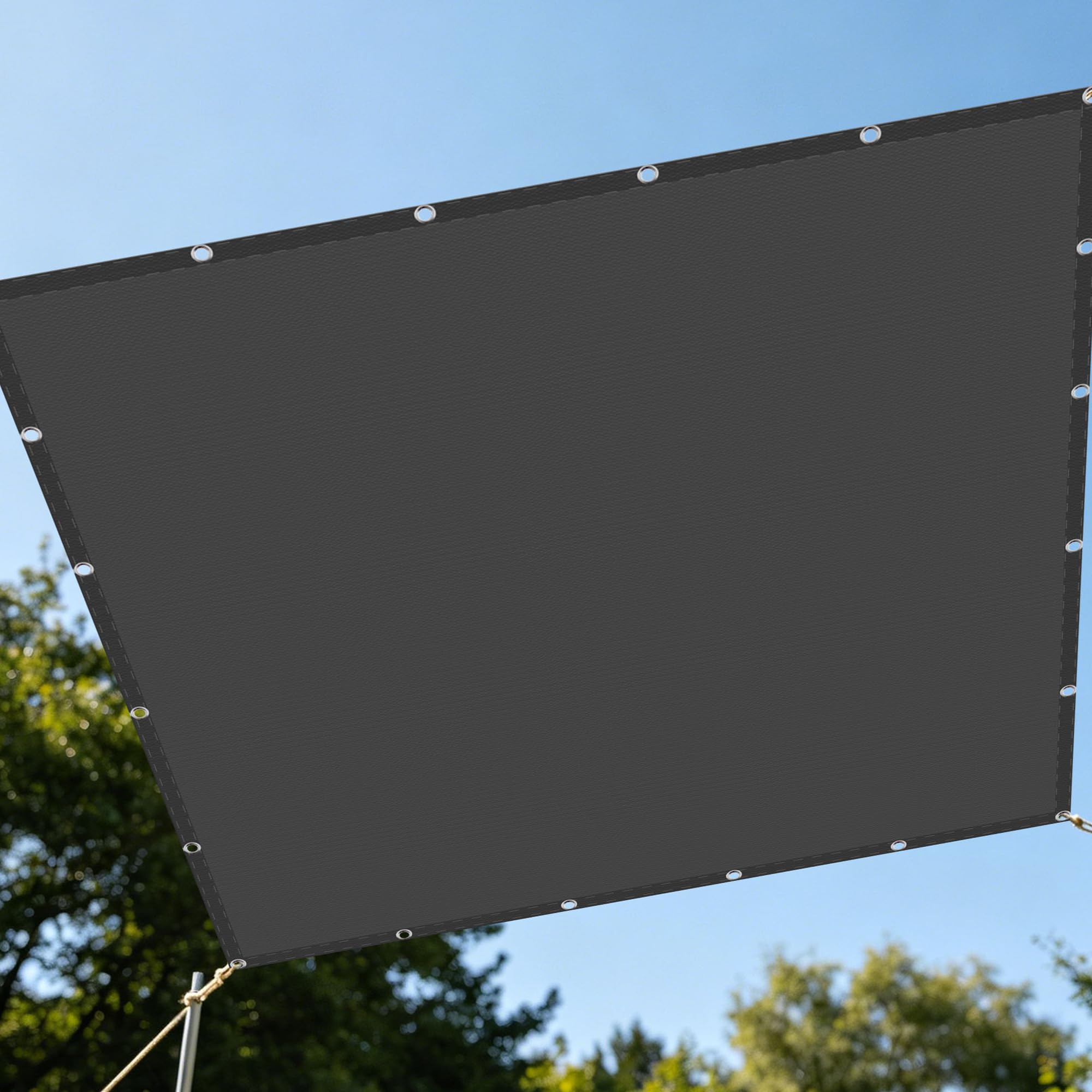 Voiles d'ombrage imperméable 2x4,5m gris foncé pour terrasse et jardin