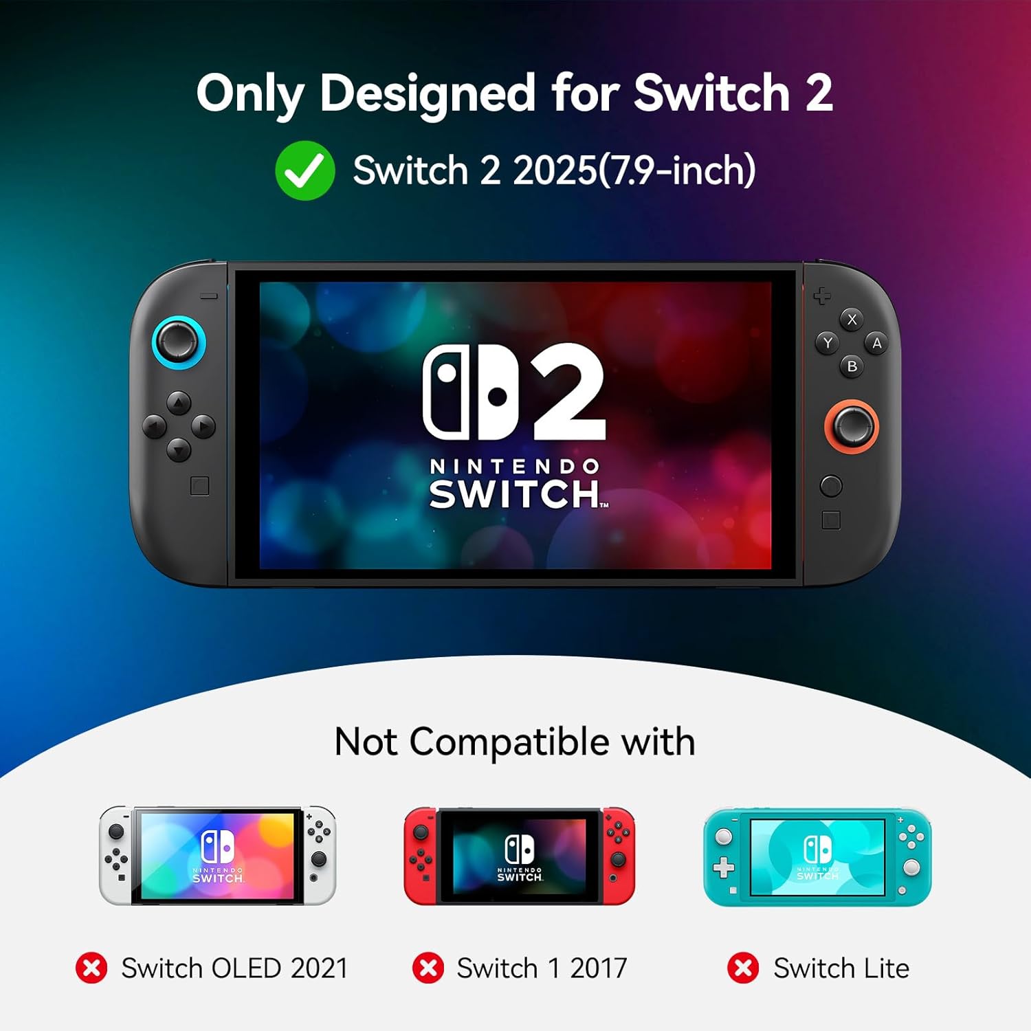 Switch 2 Screen Protector, 2-Pack Tempered Glass Screen Protector for Nintendo Switch 2 (2025 7.9" Model), Easy to Install with Alignment Frame, Bubble Free, HD-Clear, 9H Hardness, Anti-Scratch - Image 2