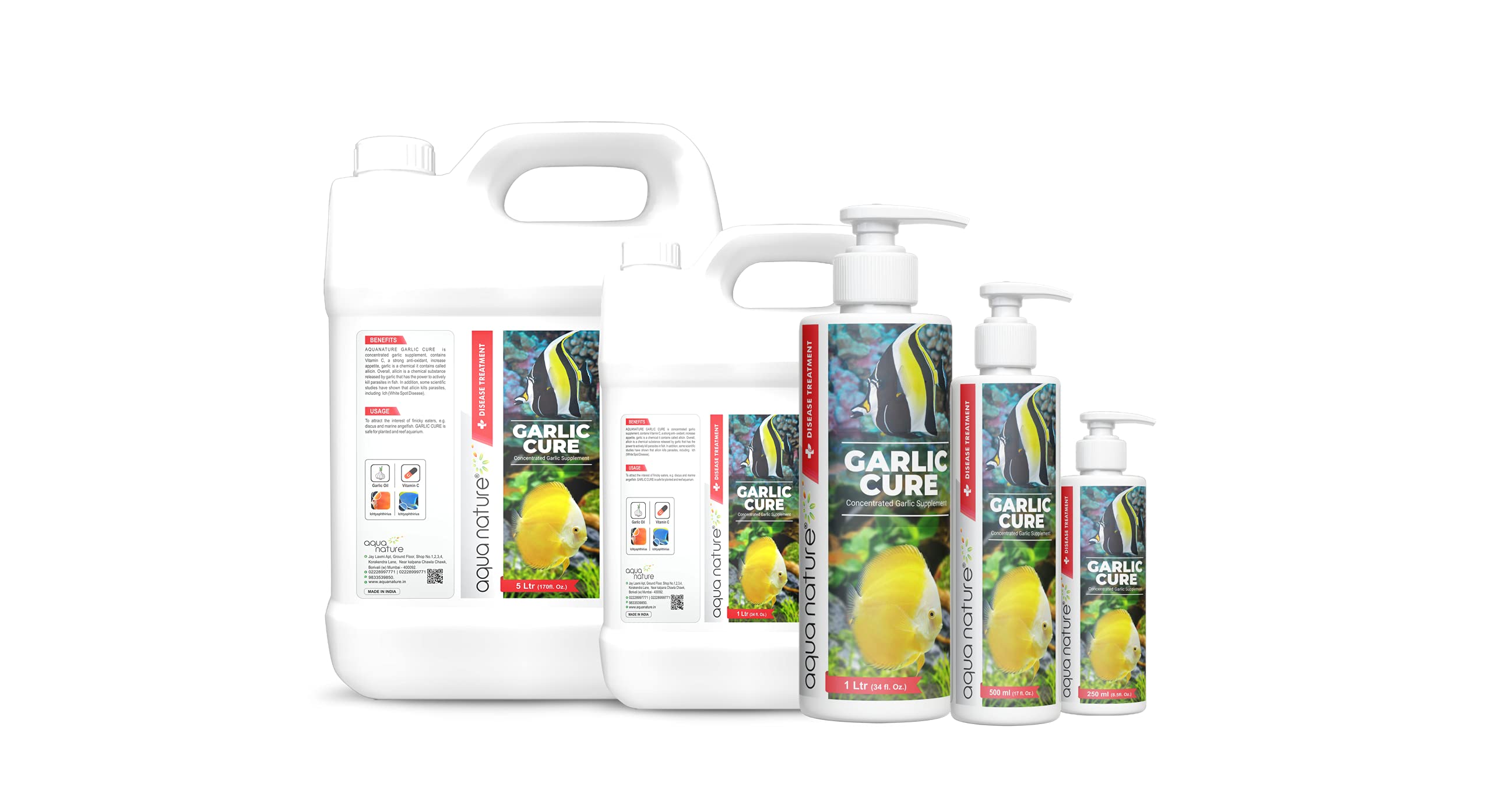 AquaNature® Garlic Cure Concentrated Garlic Supplement for Fresh & Marine Water Aquarium (250ml) 1
