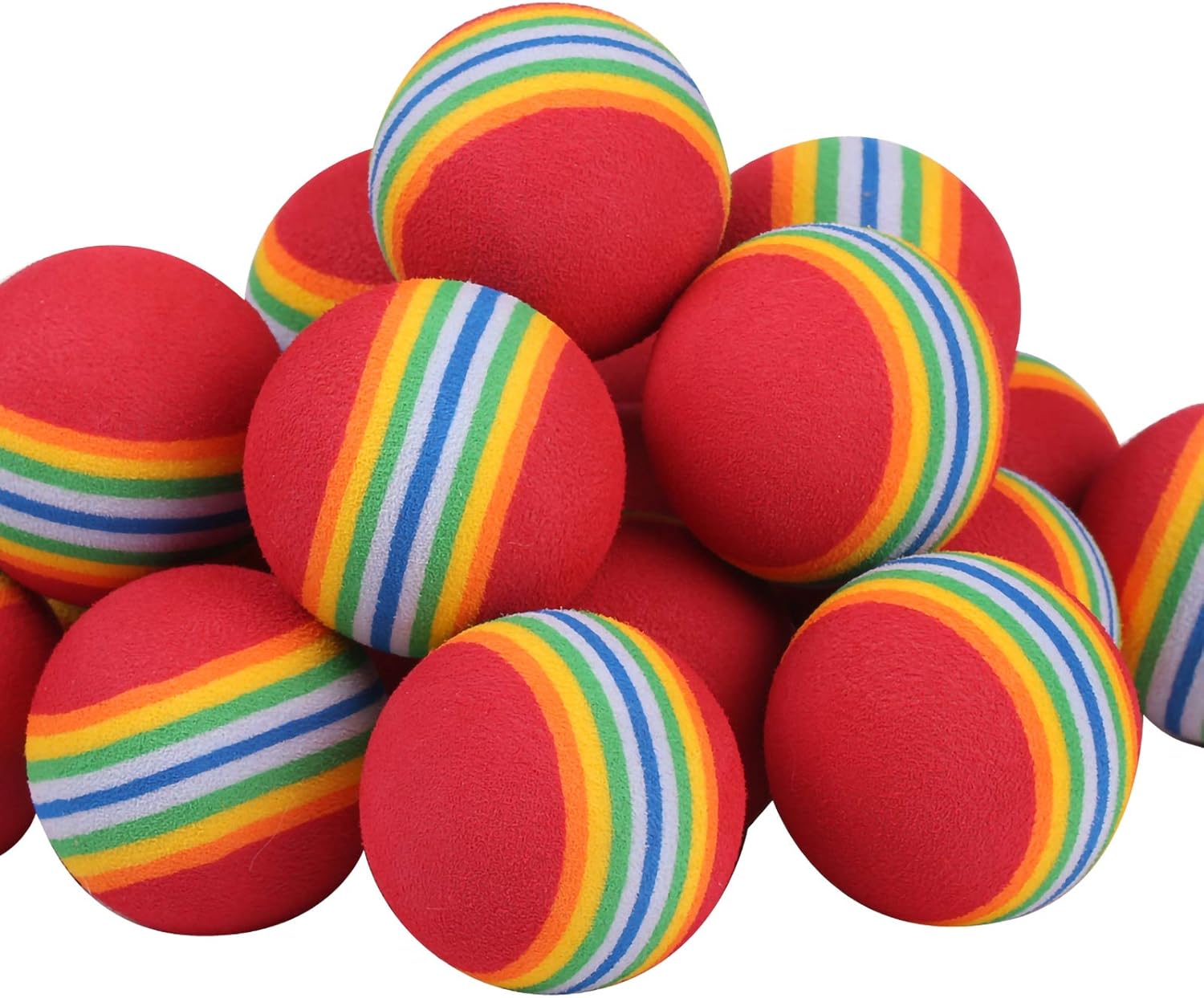 Andux Rainbow Ball Solid Elastic Foam Sponge Stripe Floating Golf Training Equipment