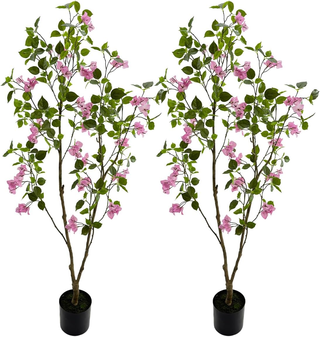 Artificial Tree Faux Bougainvillea Tree 4ft Tall Fake Bougainvillea Plant in Pot Fake Silk Tree Faux Plants Indoor(2pack) 2 4ft