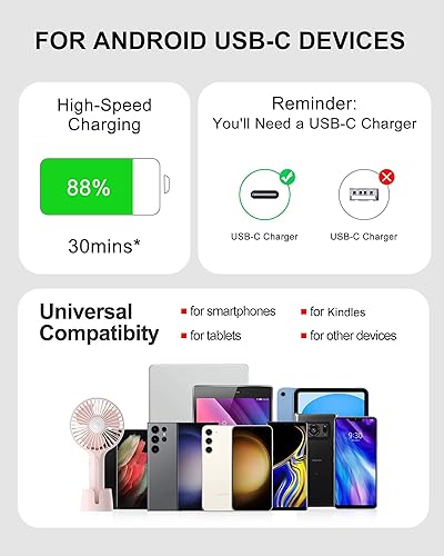 Miniatura 6 de Cable de carga USB C para Apple iPhone 15/15 Pro/15 Pro Max/15 Plus, iPad, Android, Samsung Galaxy S23, Google Pixel 8, Motorola, 60w Pd Tipo C