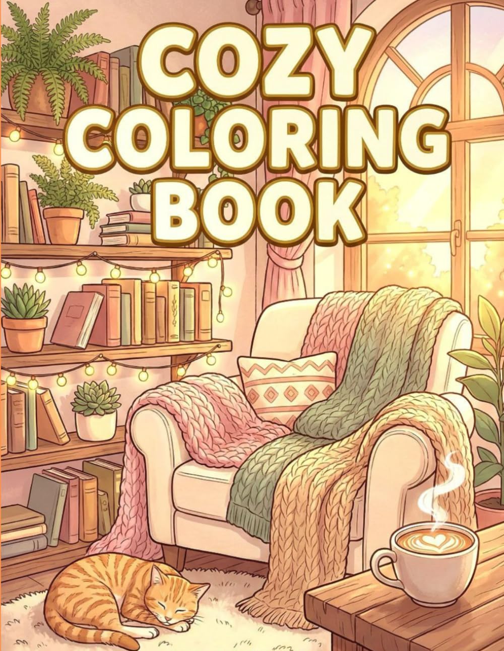 COZY COLORING BOOK: Bold and Easy Coloring Book for Adults and Teens | Simple and Relaxing Home Interiors to Color for Stress Relief and Relaxation (Cozy Spaces & Hygge Vibes)