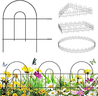ZENY Garden Fence, Metal Decorative Border Panels, 18 in (H) x 100 ft (L), Dog Fence Outdoor for Yard (2 Set -70 Pack)