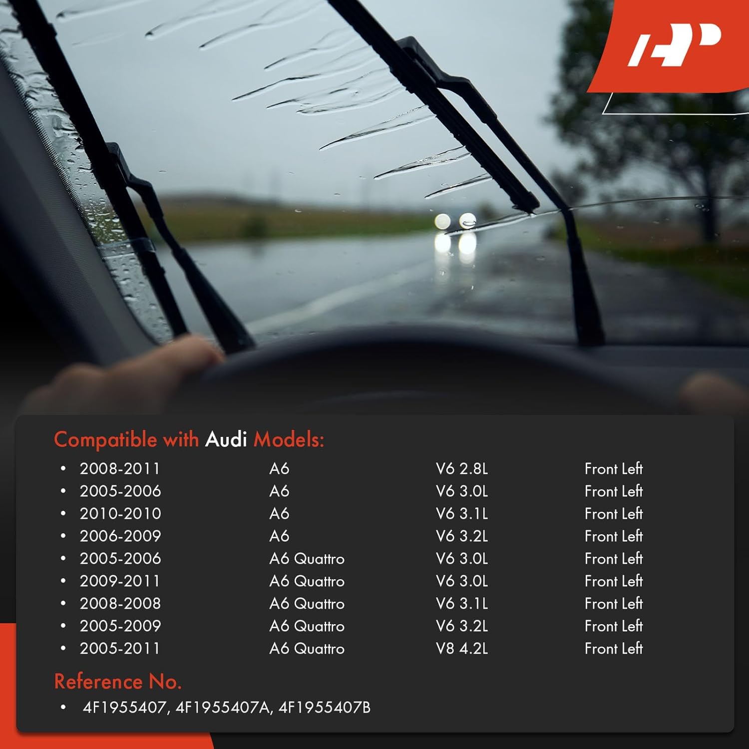 A-Premium Front Driver Side Windshield Wiper Arm Compatible with Audi A6 2005-2011, A6 Quattro 2005-2011