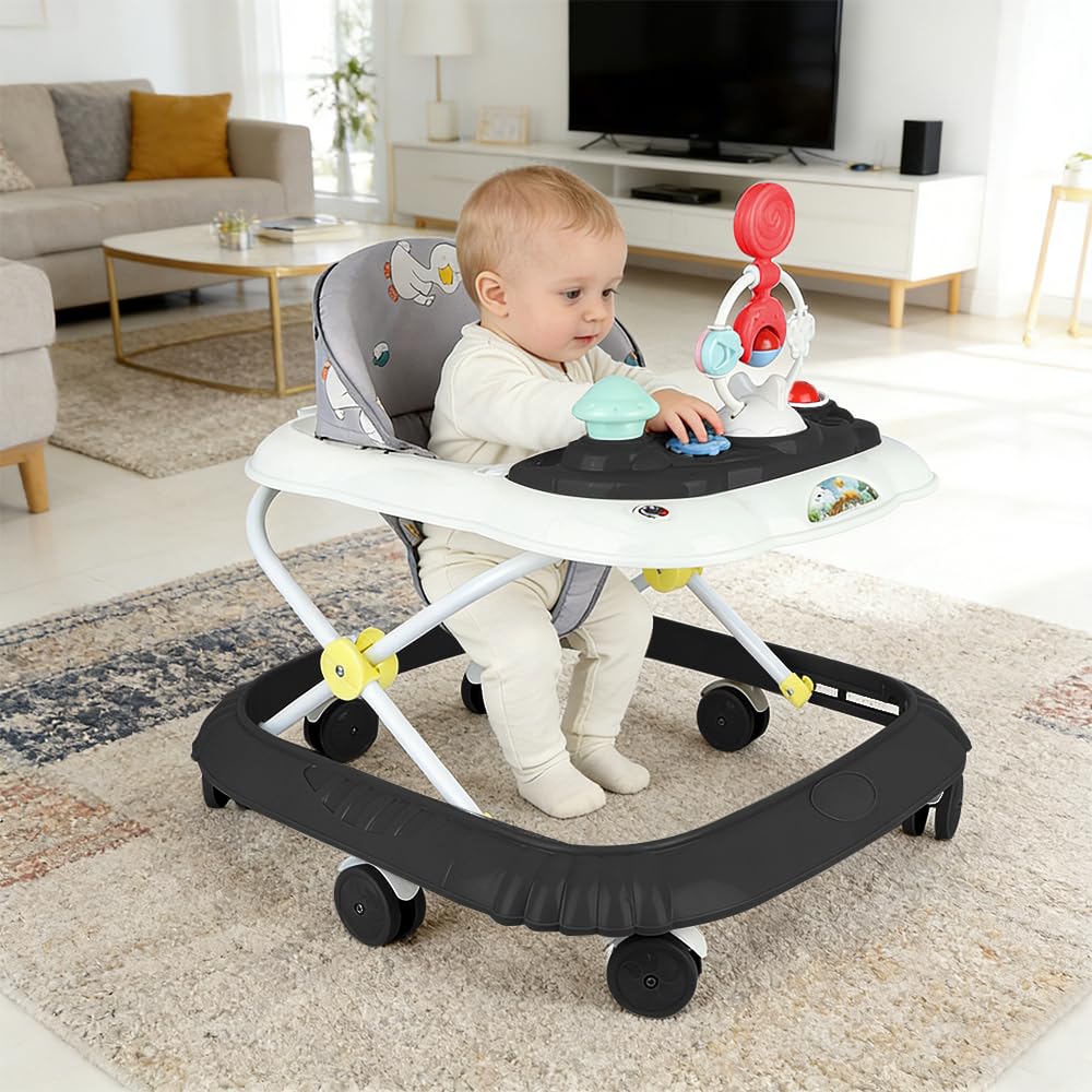 Girello per neonato, ragazza, evolutivo, girello multifunzionale, un compagno premuroso per l'apprendimento a piedi del tuo bambino, per i bambini dai 6 mesi (cachi)