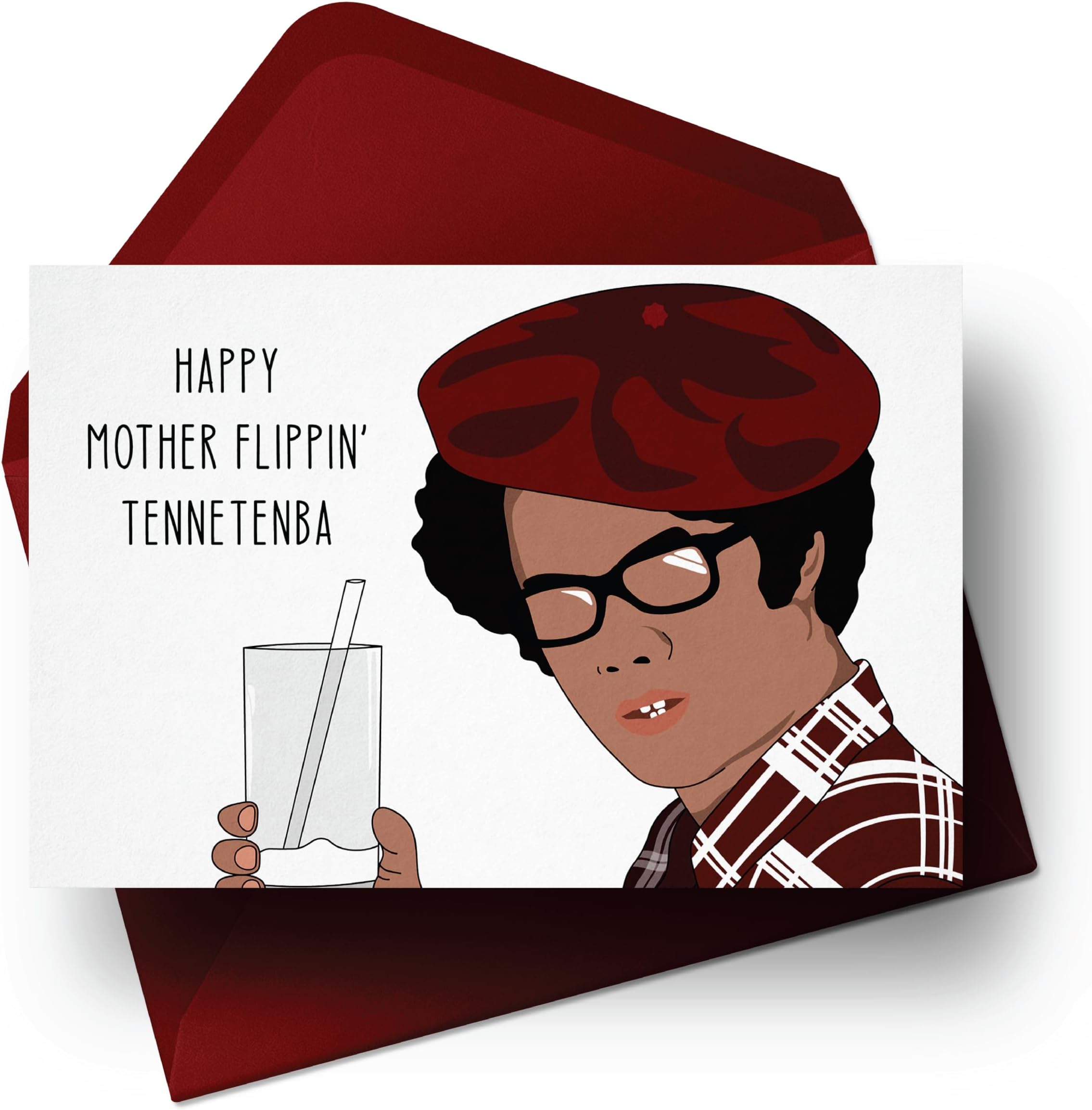 Happy Mother Flippin' Tnetennba Card | IT Crowd, Anniversary Birthday & Valentines | Personalised For Him & Her | Custom Funny Office TV | Boyfriend, Girlfriend, Husband, Wife, Friend | No Message