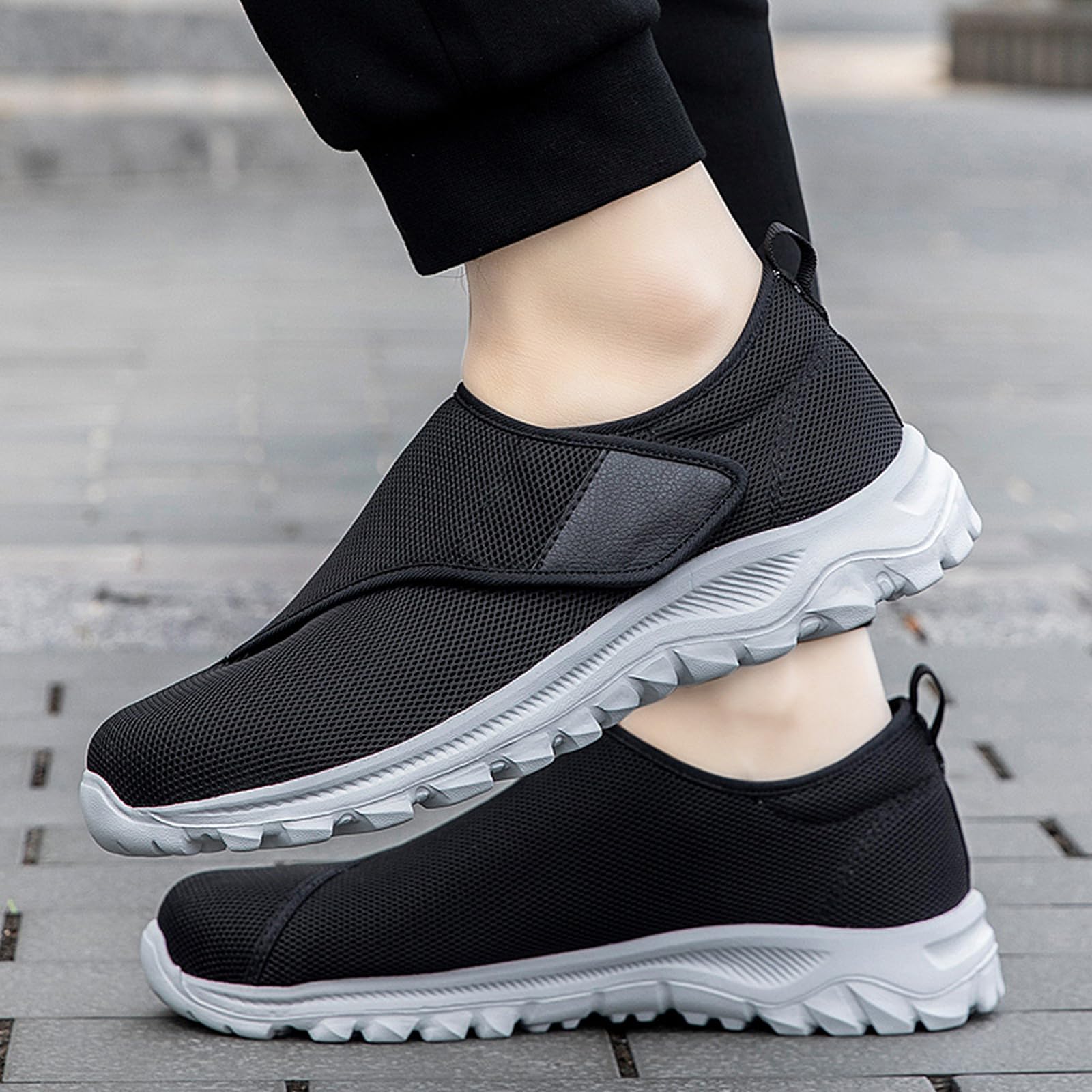 Zapatos para diabéticos para hombre y mujer, extra anchos, ajustables, cómodos, ultraligeros, antideslizantes, con velcro, talla 36-45