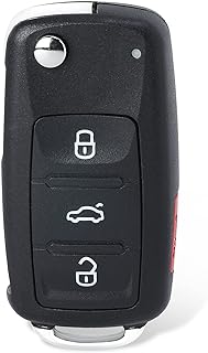 Car Key Fob Keyless Entry Remote Control Replacement for VW Volkswagen Jetta Passat 2017 2018 2019 FCC ID:NBGFS93N P/N:5K0837202BP ID48Chip 3+1 Buttons (Without Keyless-go)