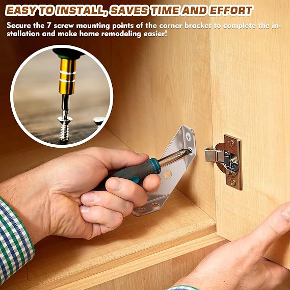 12 PCS Corner Connector, Stainless Steel Corner Connector with Screws