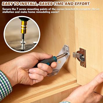 12 PCS Corner Connector, Stainless Steel Corner Connector with Screws