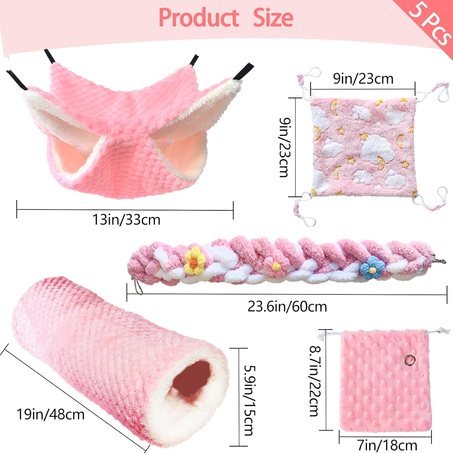 Ferret Hammock 5 Pack Sugar Glider Climbing Ropes Toys Rat Hanging Tunnel Hammock Swing Guinea Pig Hideout Bed Cage Accessories for Mouse Hamster Squirrel Chinchilla Small Animals 5 71ef2uLAkeL. AC SL1500