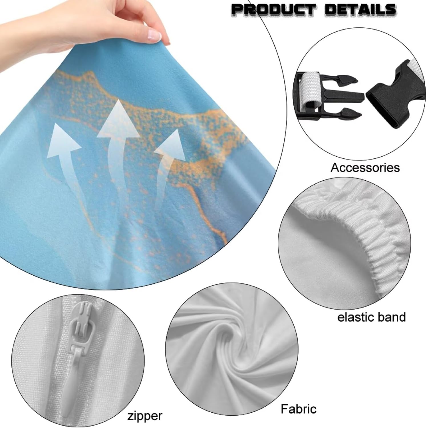 Marble Pink Blue Print Gaming Chair Covers with Armrest Covers Non-Slip Computer Chair Slipcovers Washable Elastic Swivel Armchair Protector Home Docor