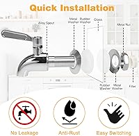 Vista 4 de Moretoes 2 Gallon Glass Drinks Dispenser for Parties, 2 PACK Beverage Dispenser with Stand for Juice and Iced Tea, Water Jug Dispenser for Lemonade