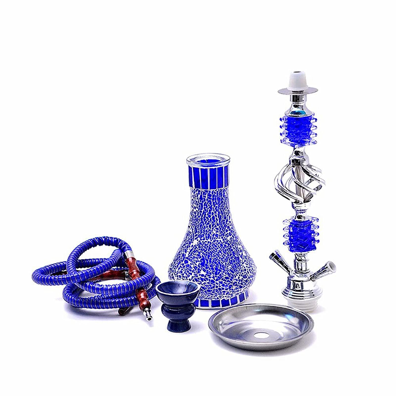 Kit De Cachimba Moderno, 2 Pipas De Agua De Manguera, Diseño Portátil Kit De Cachimba Moderno Con Accesorios De Cachimba, Adecuado Para Uso En El Hogar Y En Fiestas blue