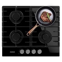 Cecotec Piano cottura a gas 4 fuochi Bolero Squad GN 4200F Glass Black. 8 kW