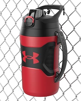 Under Armour Half Gallon Water Bottle Insulated, 64oz Insulated Water Bottle with Handle, Sports Water Jug, Fence Hook, Leak Resistant, for Baseball, Football & More