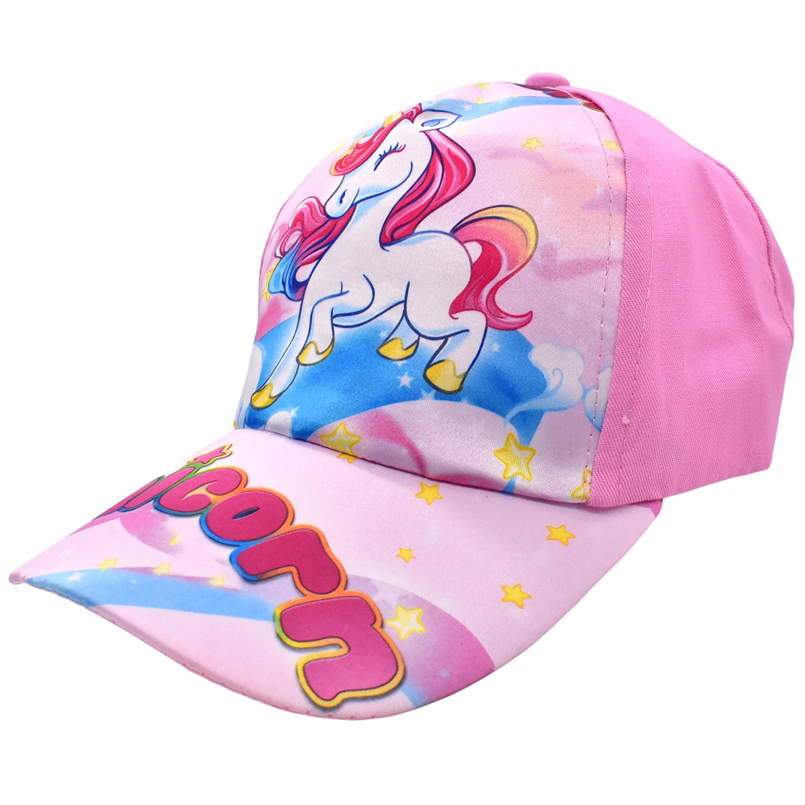 Miotlsy Gorra de béisbol Linda del Unicornio, Sombrero para el Sol del Color de la Moda de los niños, Gorra de Viaje Escolar Informal Transpirable Ajustable, Gorra para Deportes al Aire Libre (Rosa)