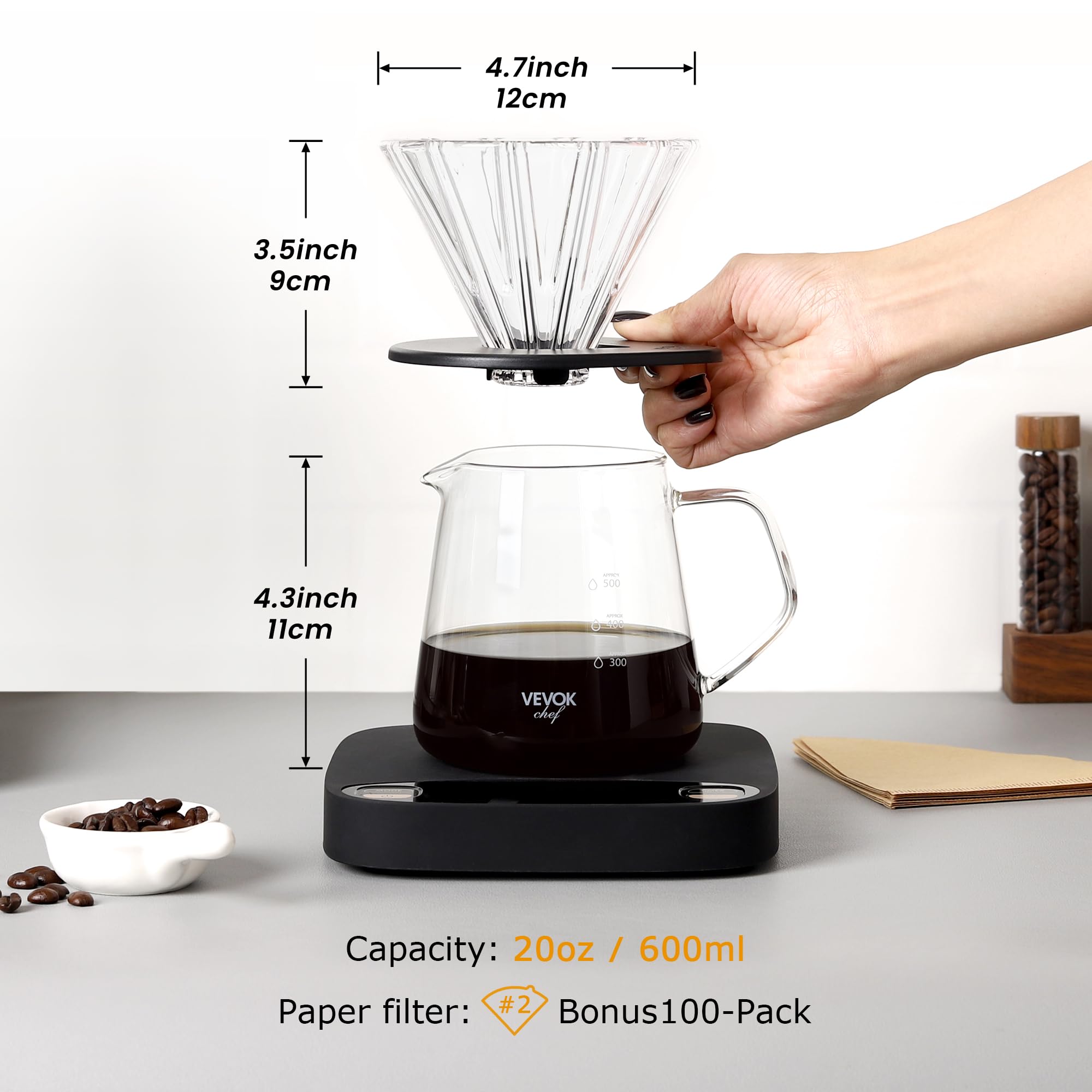 VEVOK CHEF Pour Over Coffee Maker - Brew Anywhere! -4